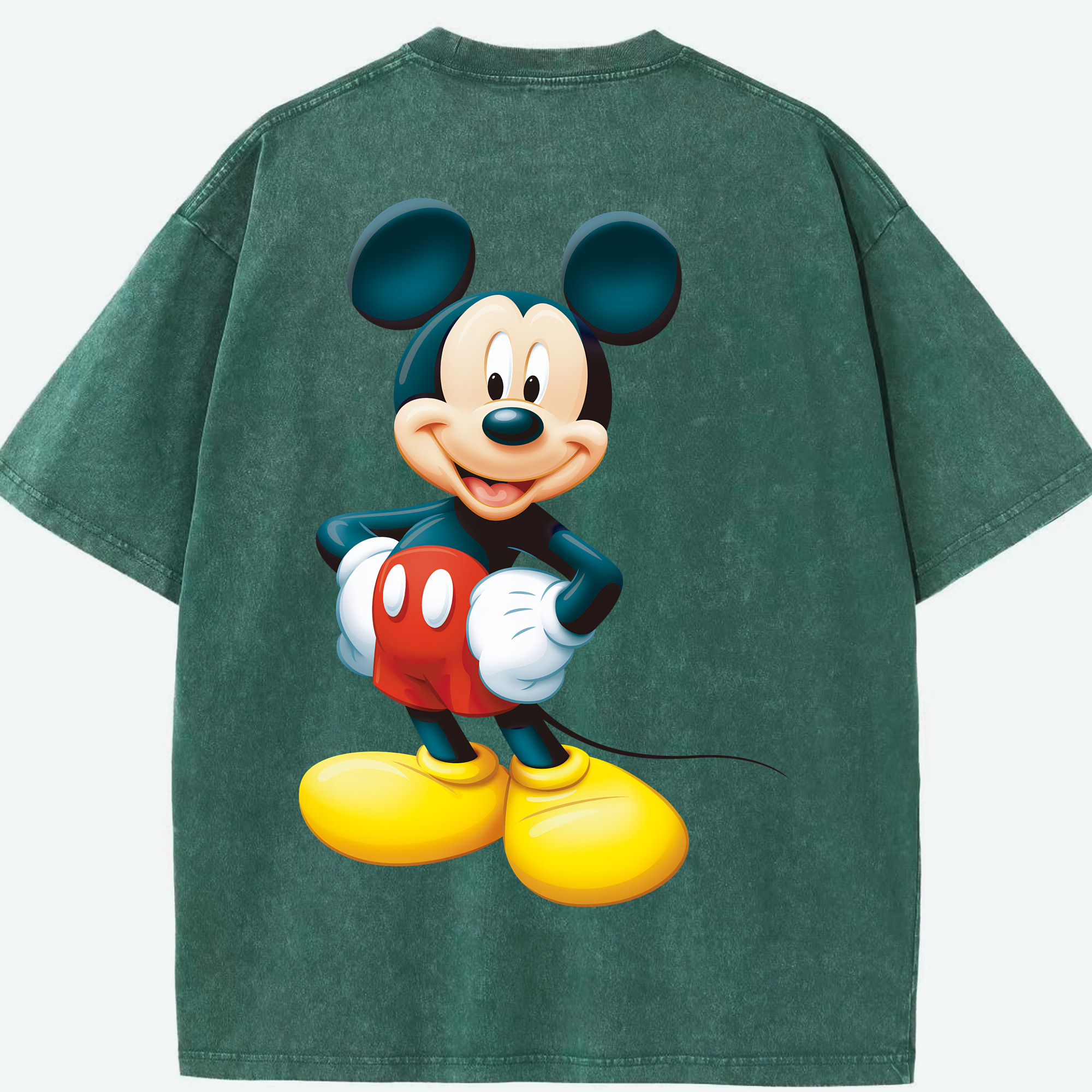 （画像用） ミッキーマウス Mickey Mouse 綿100% ヴィンテージ風 半袖Tシャツ（背面プリント）